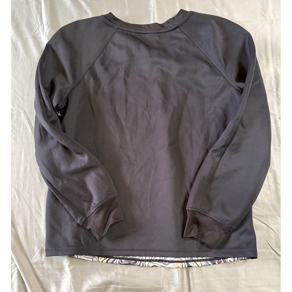 Simply Vera Vera Wang Womens Large Black Marble Swirl Print Raglan Top L - Picture 7 of 7